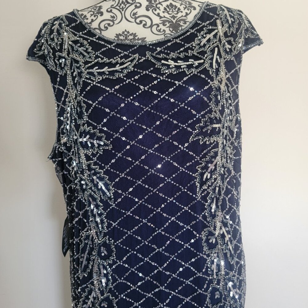 Prelude Formal Beaded Sleeveless Dress Women's Size 20W - Picture 2 of 11